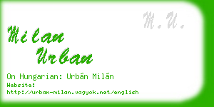 milan urban business card